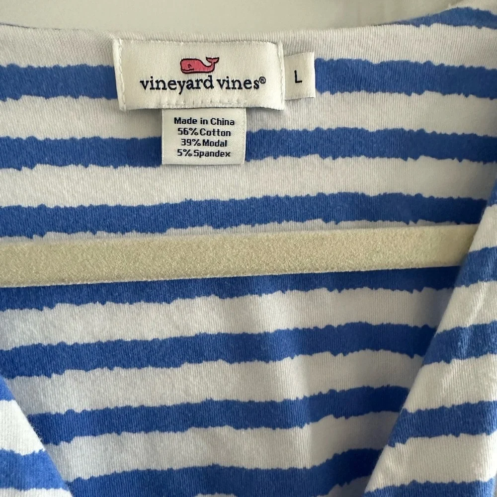 Vineyard Vines Blue and White Striped Midi Dress - Picture 4 of 5